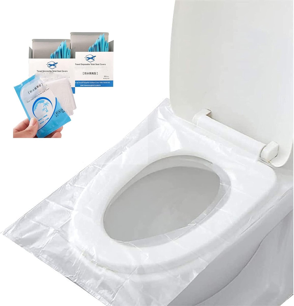 Wegwerp Toiletbril Covers - 100 Stuks - Antibacterieel - Bescherming voor openbare toiletten - ShopVlot