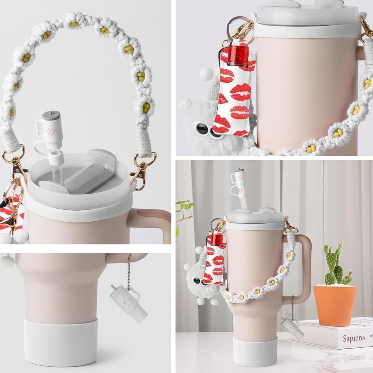 Accessoire set voor kinderen 7-delig - Handvat met margrieten - Inclusief lekkende beker - Speelse accessoires - ShopVlot