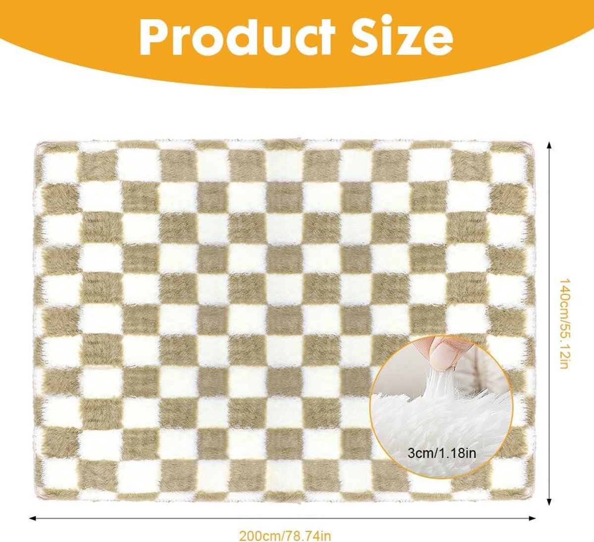 Shaggy vloerkleed 140 x 200 cm - modern beige/wit - anti-slip - perfect voor woonkamer of slaapkamer - ShopVlot