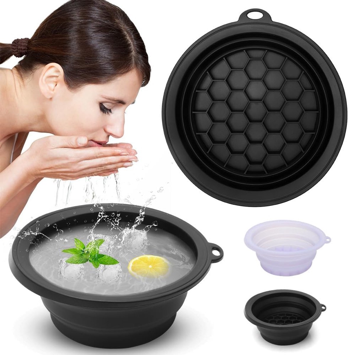Vouwbare Waskom met IJsblokjeshouder - Silicone - Verstevigt de huid - Ideaal voor een verfrissend ijsbad - ShopVlot