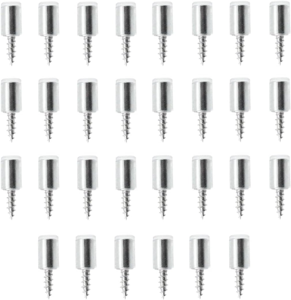 Zelfborende Planksteunen - 30 Stuks - Met Transparante Beschermkap - Perfect voor Kasten en Planken - ShopVlot