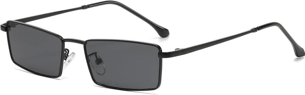 Rechthoekige zonnebril voor dames en heren - vintage retro - metalen frame - UV400 bescherming - ShopVlot