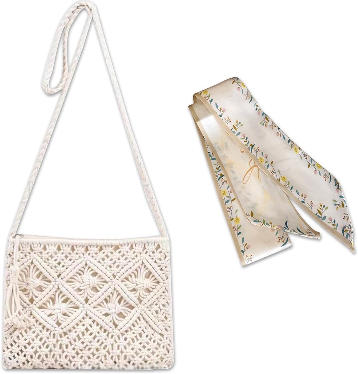 Schoudertas handgemaakt - stro - trendy strandtas - perfect voor de zomer - ShopVlot