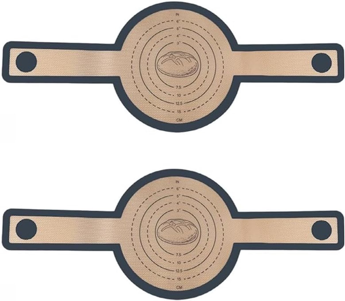 Siliconen bakmatten set van 2 - 56 x 21 cm - rond - herbruikbaar voor zuurdesembrood - ShopVlot