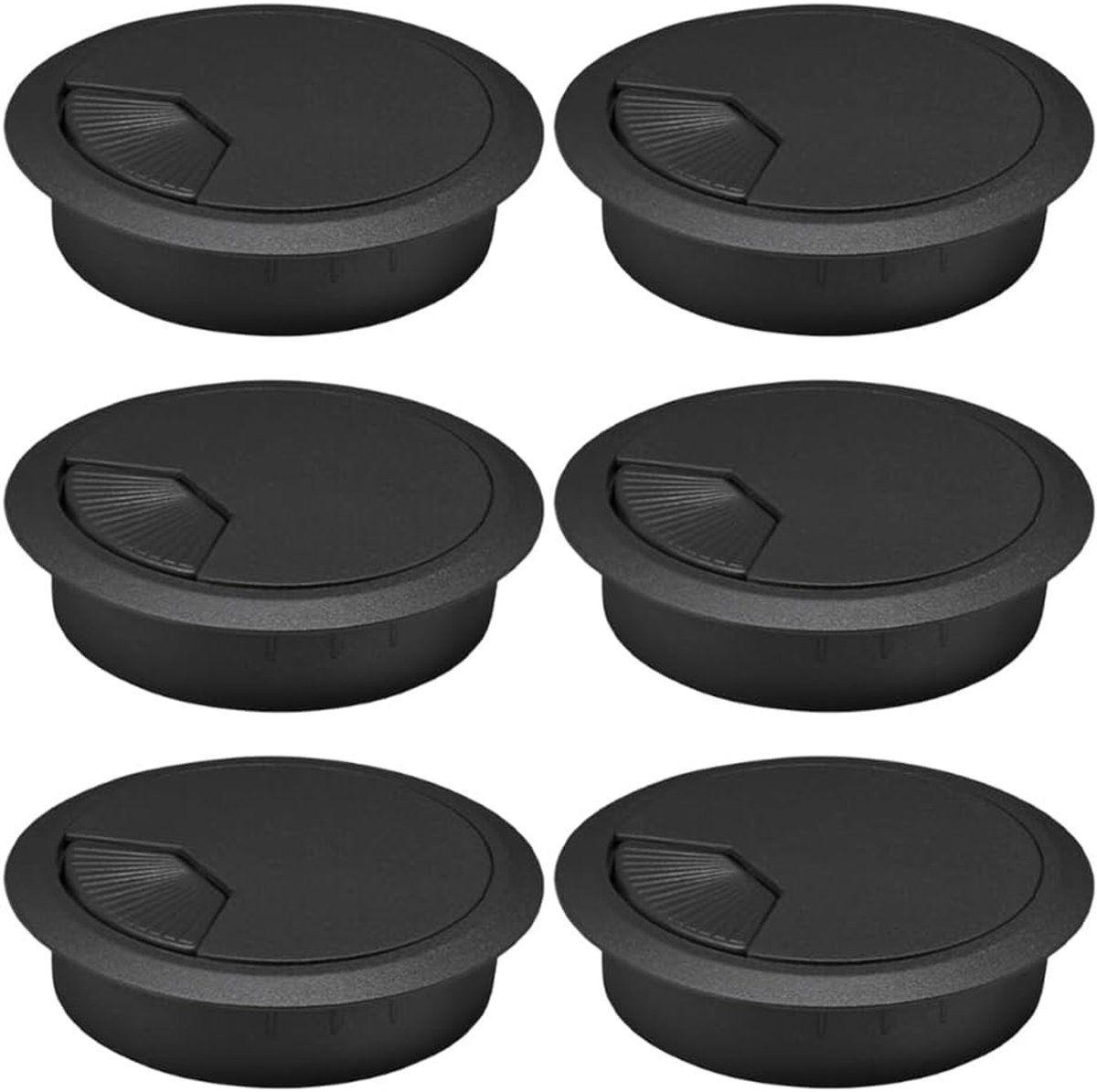 Kabeldoorvoer 60 mm - zwart - duurzame ABS-afdekking - voor een nette werkplek - ShopVlot