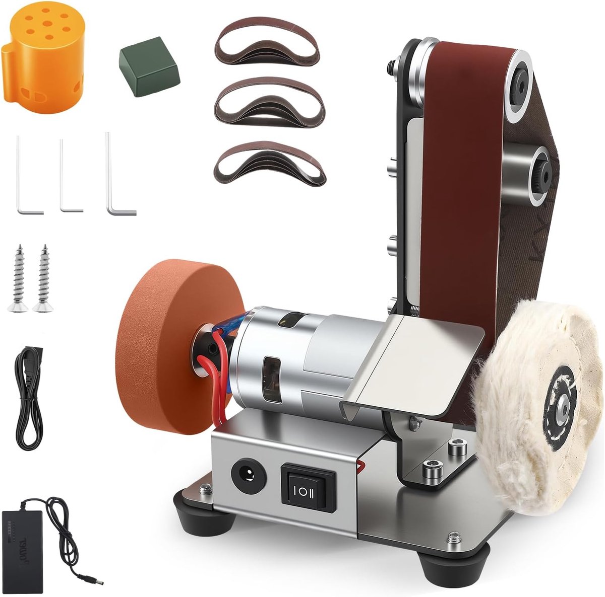 Belt schuurmachine mini - 3-in-1 tafelmodel - robuust en duurzaam - ideaal voor messen slijpen - ShopVlot