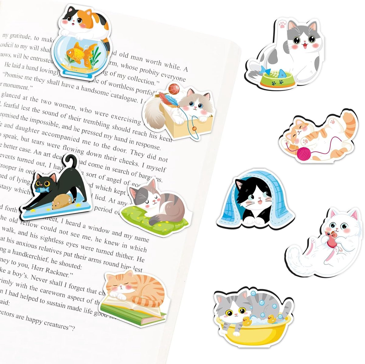 Magnetische bladwijzers 10 stuks - schattige kattenontwerpen - perfect voor boekenliefhebbers - ShopVlot