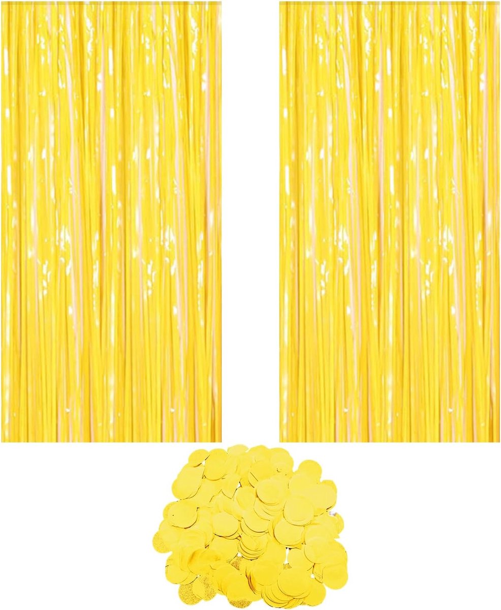 Regengordijnen geel 100x200 cm - decoratief papier - voor feestelijke decoratie - ShopVlot