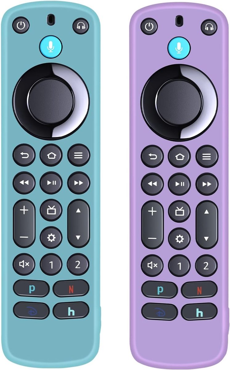 Siliconen beschermhoes afstandsbediening - 2 stuks - helder blauw en lichtpaars - perfect voor Stick Smart TV Pro - ShopVlot