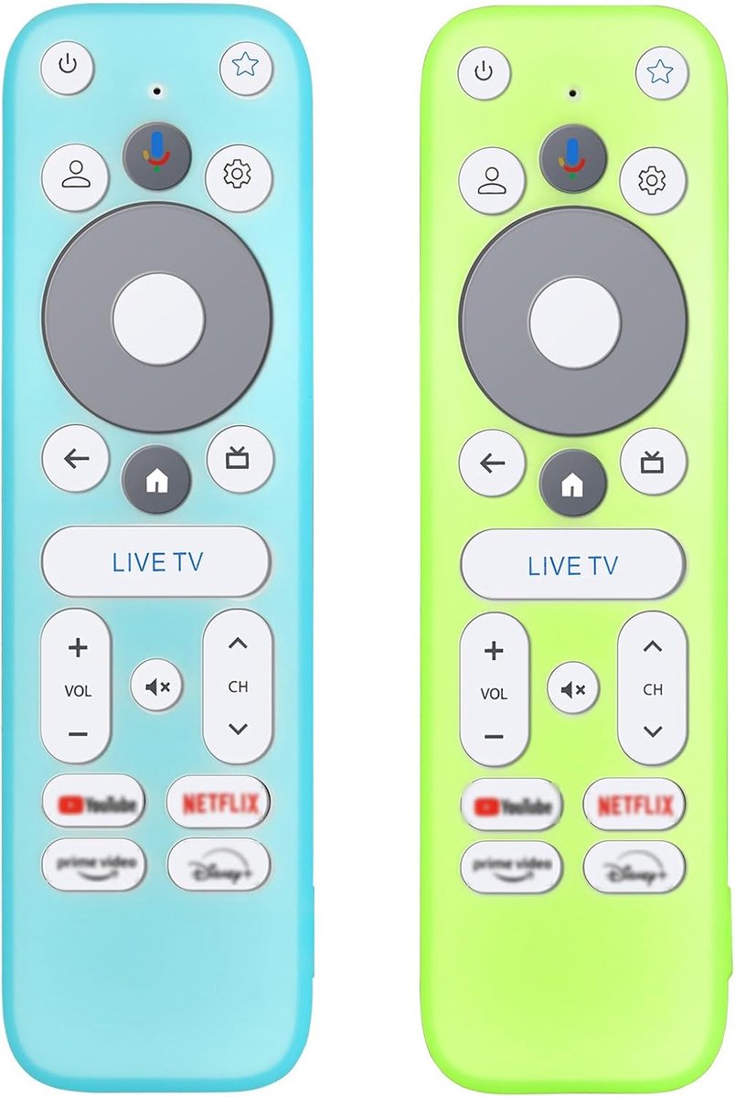 Siliconen beschermhoes afstandsbediening - 2 stuks - blauw en groen - bescherming en grip voor Thomson Google TV - ShopVlot