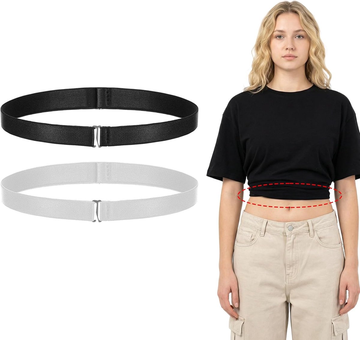 Onzichtbare elastische riem dames - verstelbaar - elastisch - ideaal voor onder kleding - ShopVlot