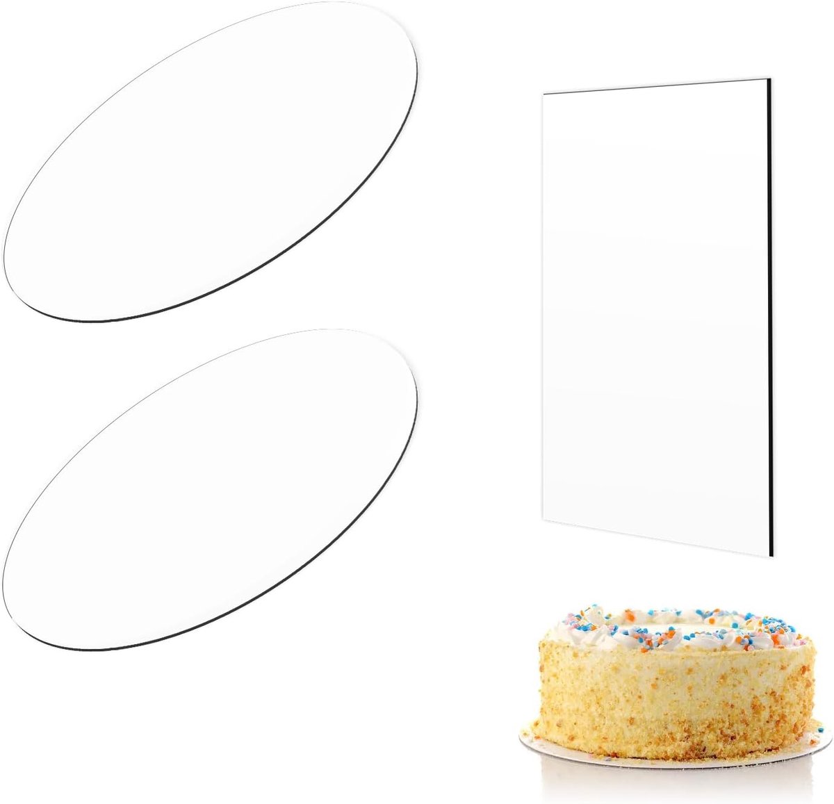 Cakeplaten 21 cm - transparant acryl - herbruikbaar - ideaal voor taartdecoratie - ShopVlot