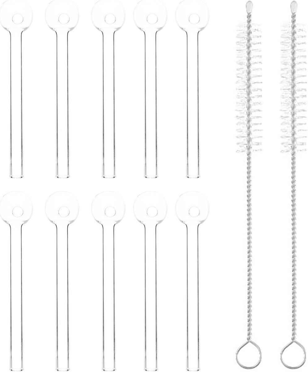 Glazen pijp 10 stuks - 4 inch lengte - hoogwaardig borosilicaatglas - herbruikbaar en veilig - ShopVlot