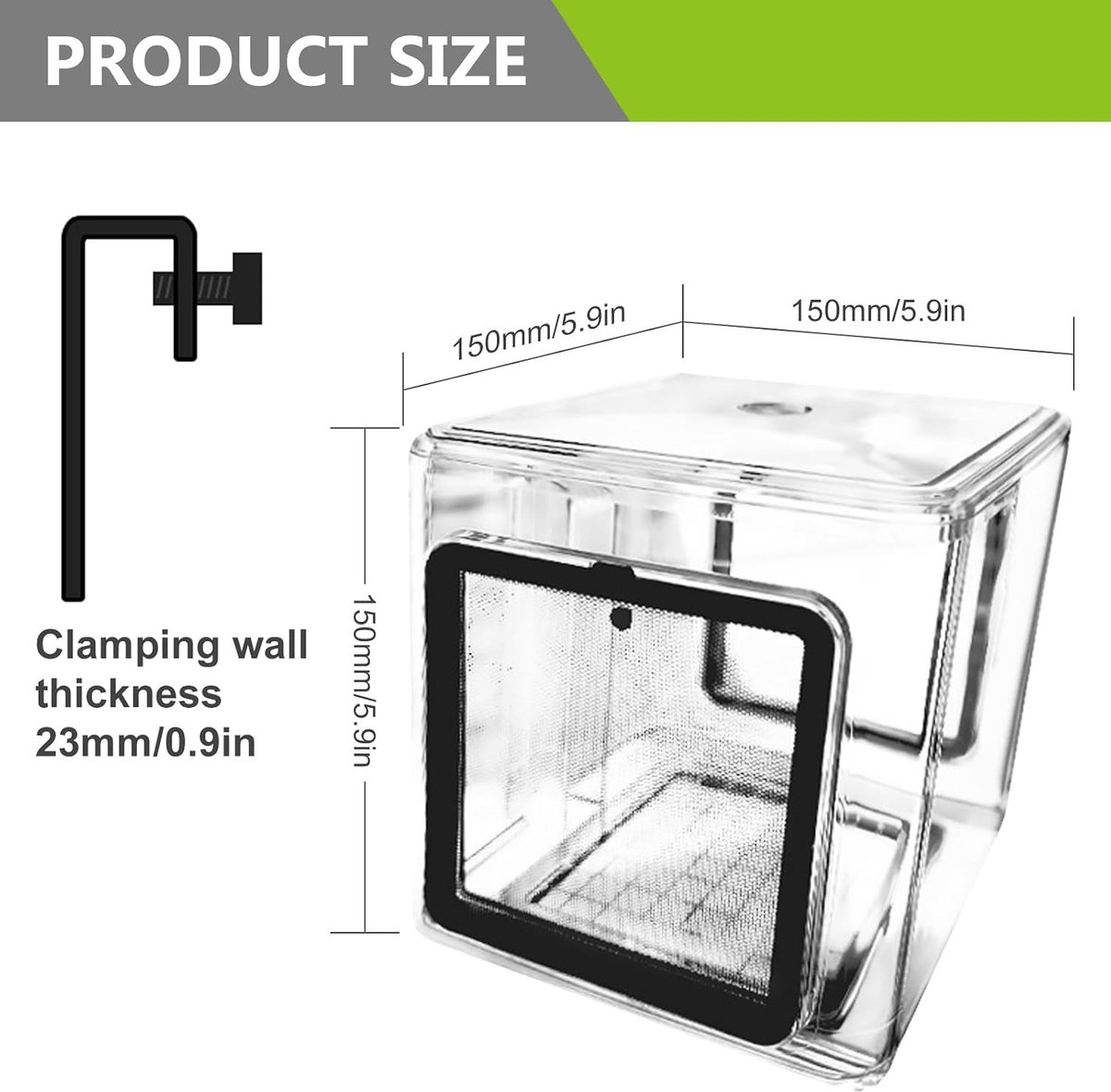 Viskweekbox 15x15 cm - Acrylaat isolatiebox - Drievoudig doorlatend - Ideaal voor kweek - ShopVlot