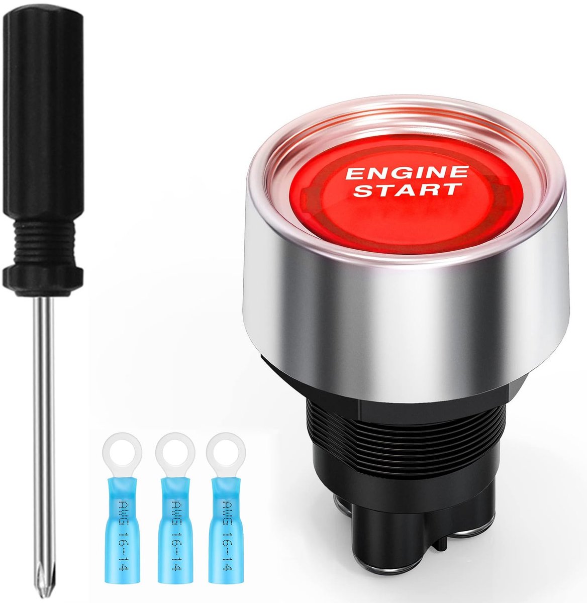 Startknop 12V-24V 50A - Momentary Schakelaar - LED Start Stop Knop - Eenvoudig motor starten - ShopVlot