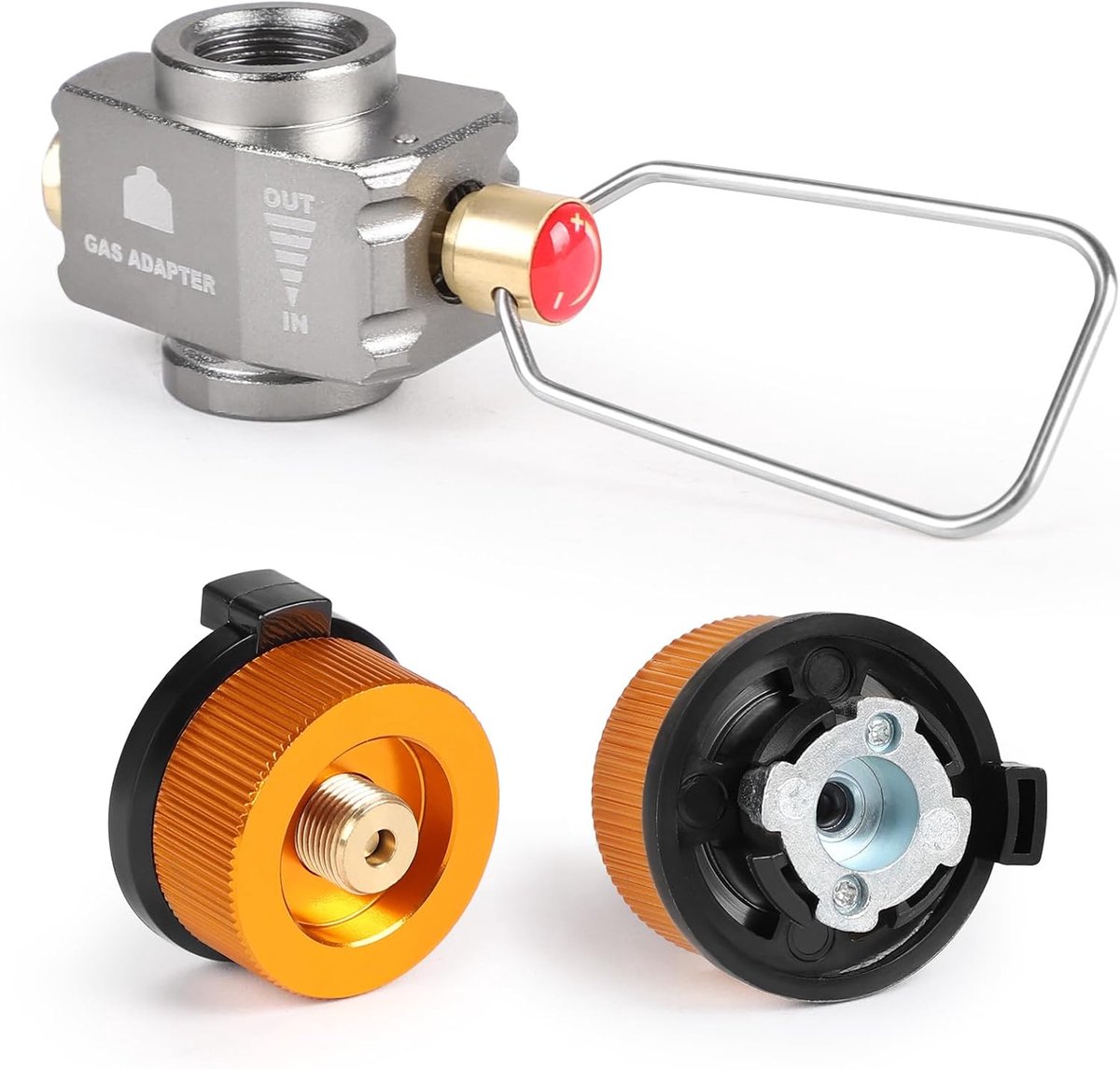 Refill Adapter voor gascartridges 715 + 2 x 702 - aluminium en koper - hoge gascorrosiebestendigheid - ShopVlot