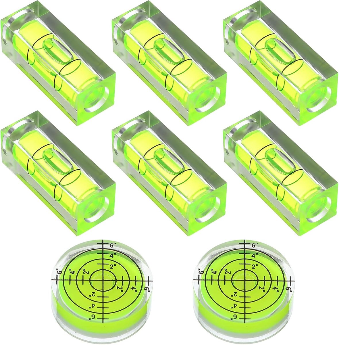 Bubble niveau set 8-delig - mini magnetisch - voor camera en statief - precisie met handsfree gebruik - ShopVlot