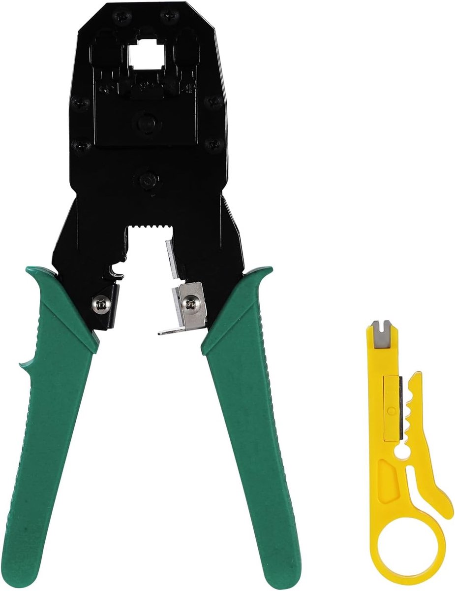 Crimping tool RJ11 RJ45 - All-in-one striptang en kniptang - Voor Ethernet netwerk kabels - Handig en veelzijdig - ShopVlot