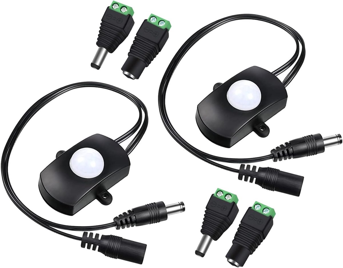 PIR Bewegingssensor Schakelaar - Mini 2Pcs - DC 5-24V 2A - Automatische uitschakeling bij afwezigheid - ShopVlot