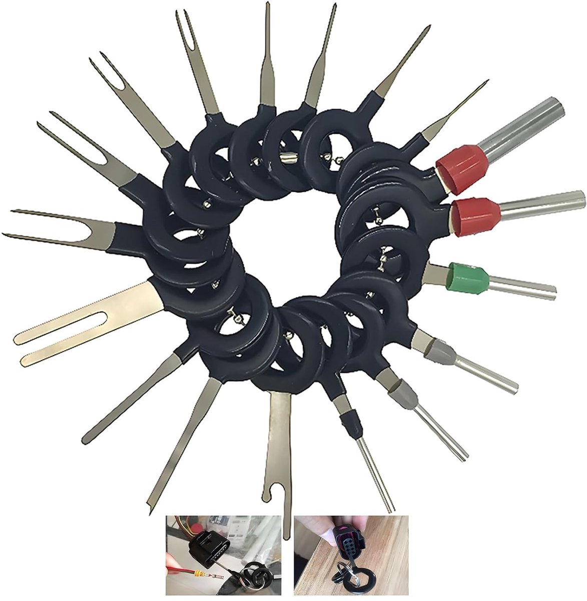 CESFONJER 18Pcs Car Terminals Removal Tool Set, Car Electrical Crimp Cable Connector Pin Extractor Kit for Car Repair - ShopVlot