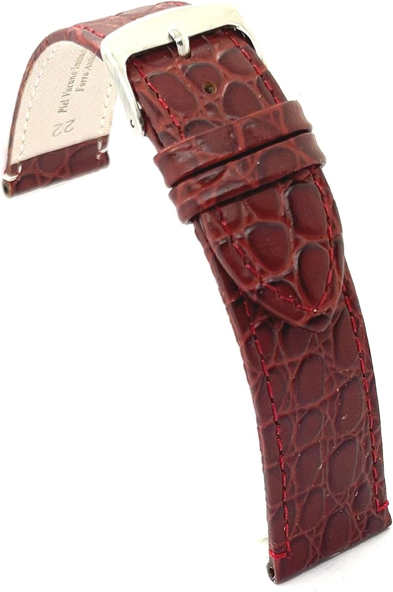 Watch strap made of leather with crocodile engraving, Ref. P209 or 209 - ShopVlot