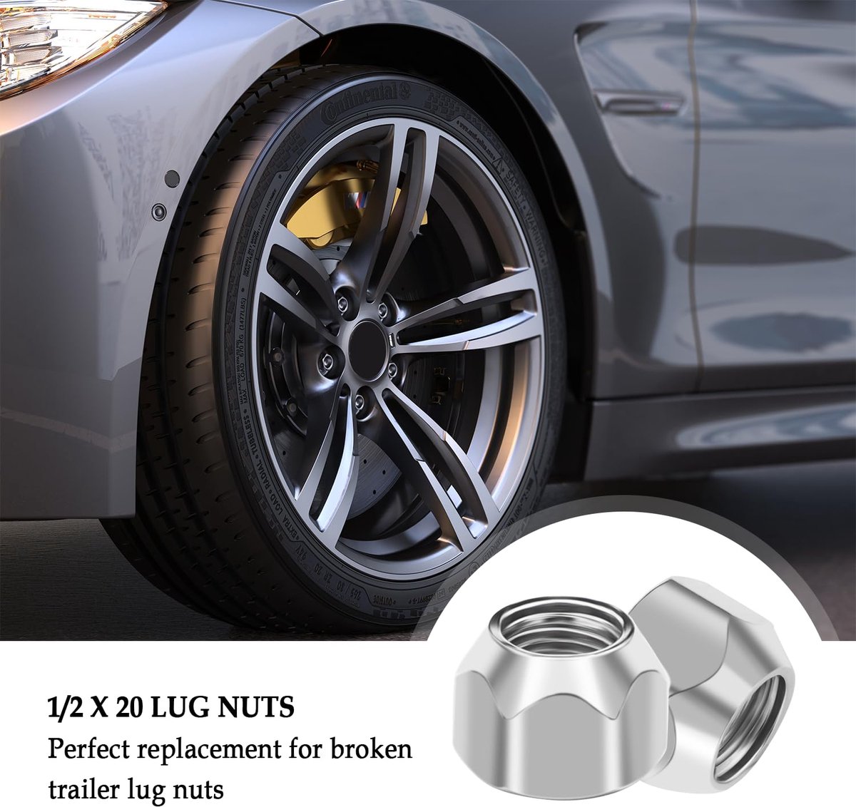 20PCS 1/2 20 Lug Nuts Set, Carbon Steel Open Hex Trailer Lug Nuts for Wheel Hubs, Perfect Wheel & Tire Lug Nuts - ShopVlot