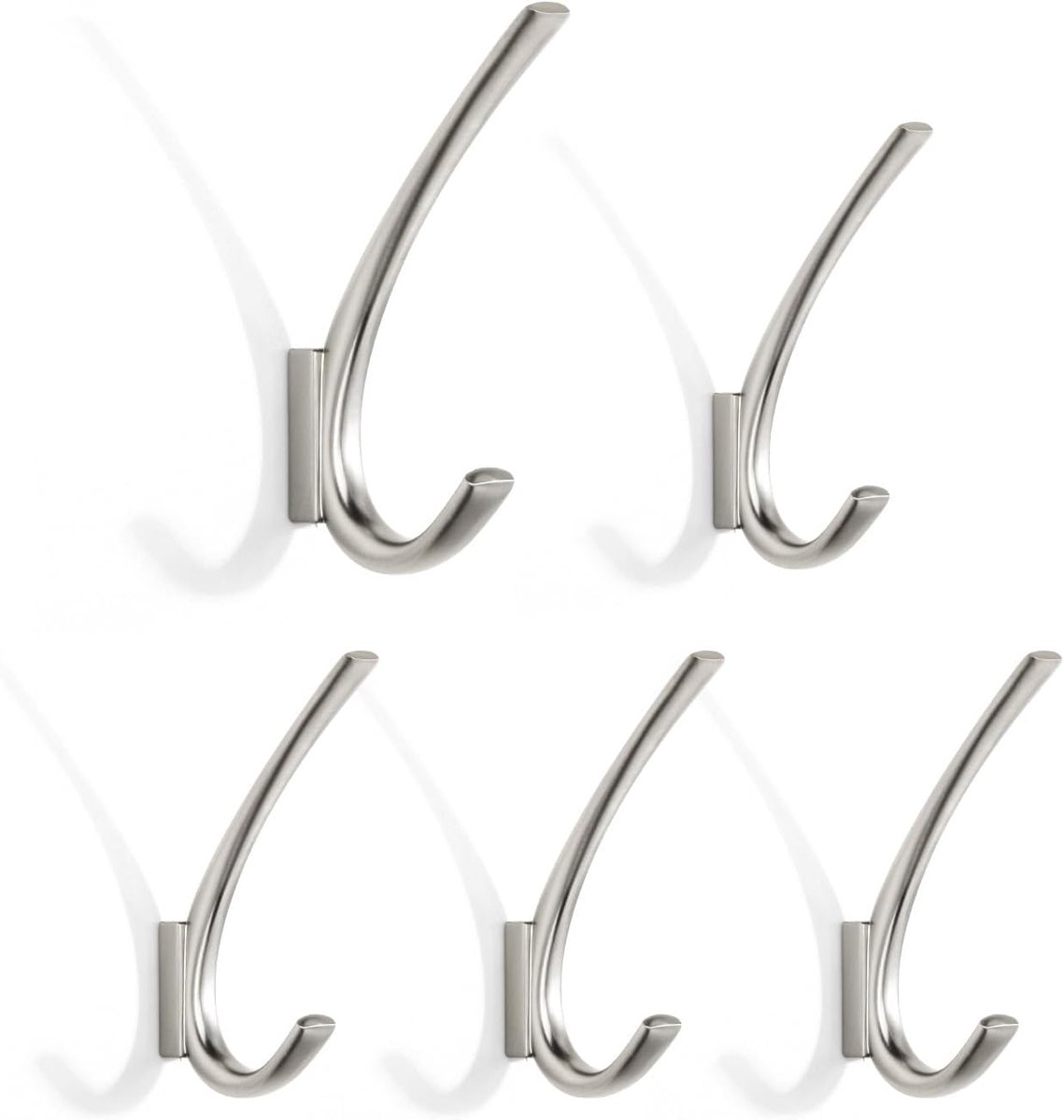 Miniature Wall Hook Black Grey Metal Rail and Decorative Hooks for Hanging, Chrome Brass Wall Hooks Black Grey Mounted - ShopVlot