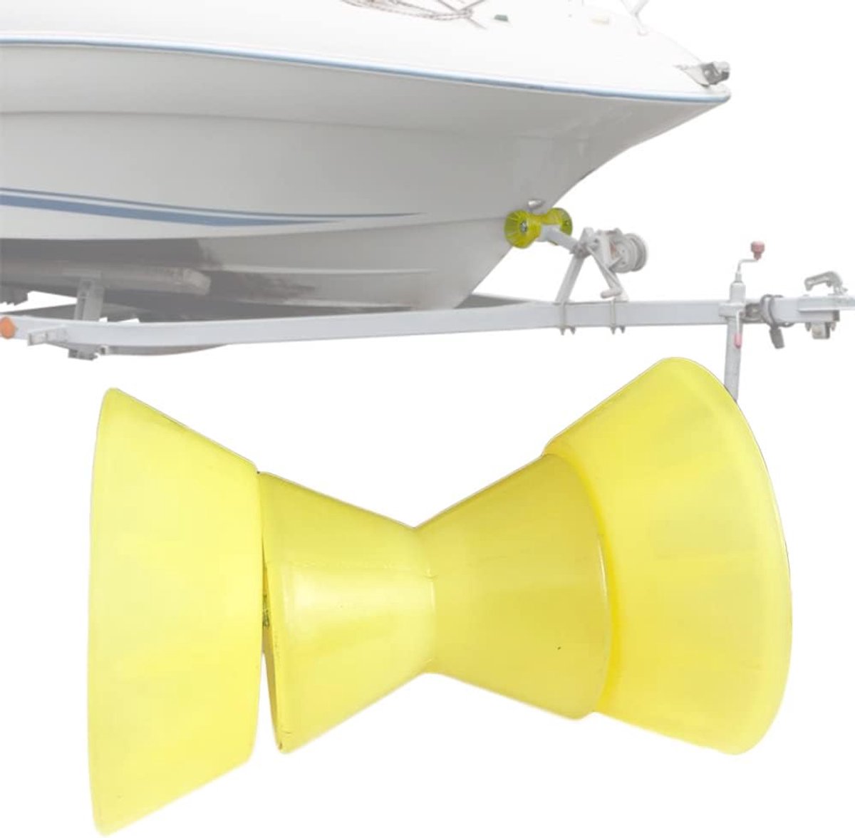 HWI 4" Marine Trailer Poly Bow Roller, 1/2" Axle Non-Marking Assembly with End Cap for Stopping Boat Trailer - ShopVlot