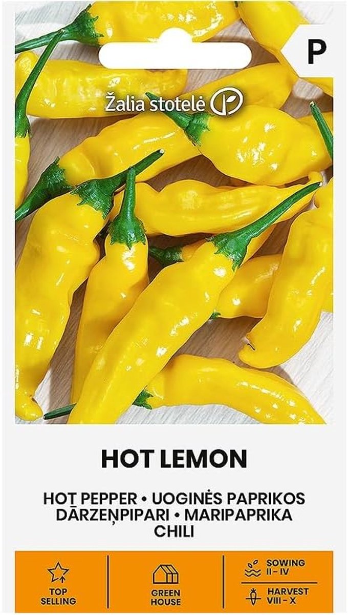 Zalia stotele - Chile – Hot Lemon seeds - Vegetable seeds - Plant seeds - Chili seeds - Productive, compact type - ShopVlot