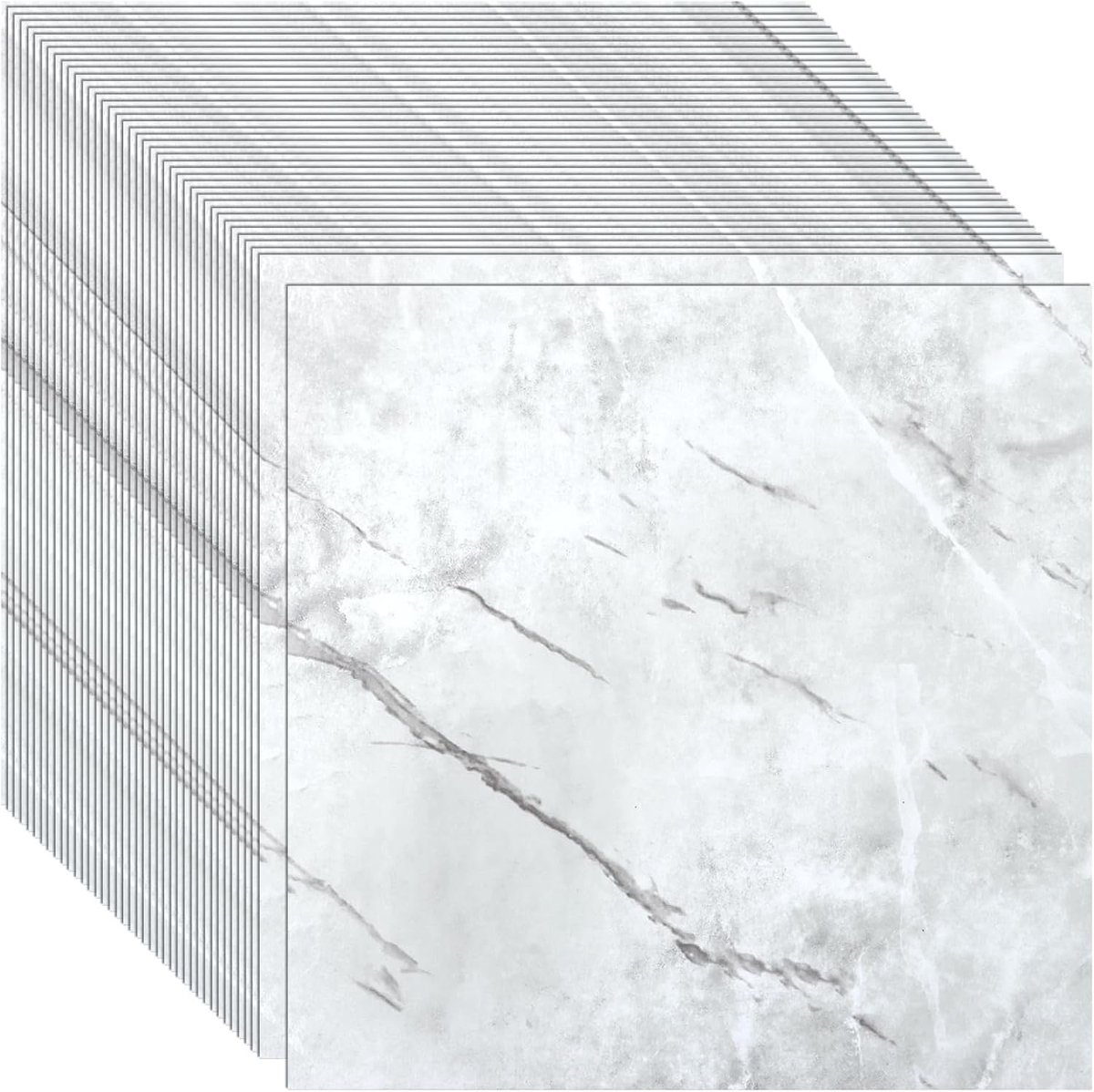 CYEER 40 vinyl vloertegels zelfklevend, 30 × 30 cm, witte marmerlook - ShopVlot
