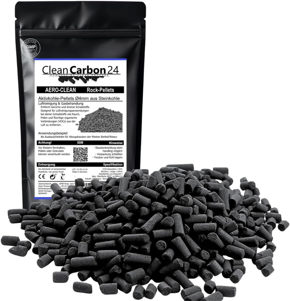CleanCarbon24 Climate Activated Carbon Coal Pellets Diameter 4 mm Refill Pack for Circulation Cleaner and Smoke Filter - ShopVlot