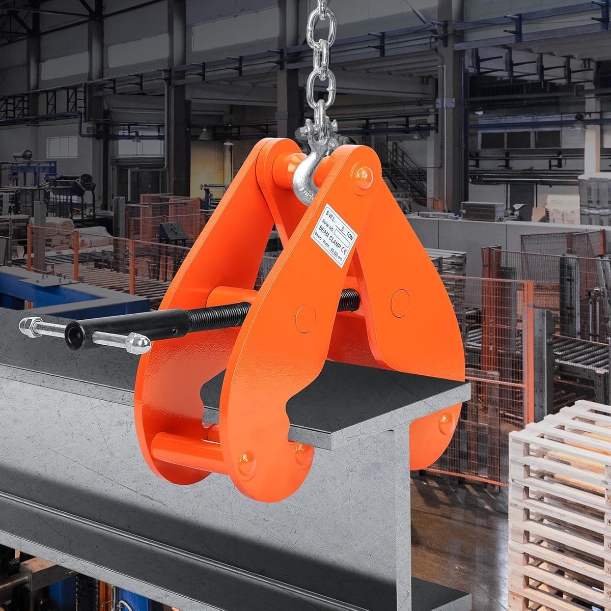 Carrier clamp 5000 kg/5 T, mounting clamp steel spindle clamp, load capacity 5000 kg, gripping range 80-320 mm for - ShopVlot