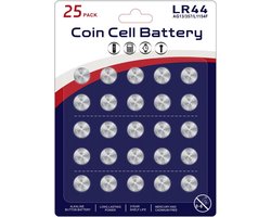 25 Pack AG13 Battery LR44 Batteries - (High Capacity) Premium Alkaline 1.5 Volt L1154F A76 303 357 Button Cell Battery - ShopVlot