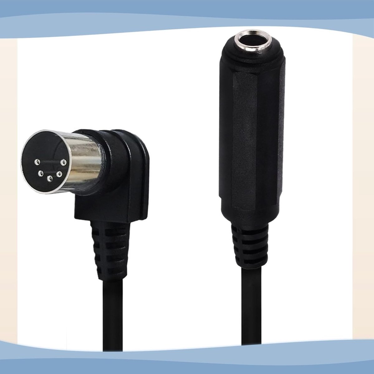 XLR MIDI-kabel, adapterkabel, microfoonkabel, muziekinstrumenten, DJ-apparatuur, 3-polig naar 5-polig, 30 cm, 2-pack - ShopVlot