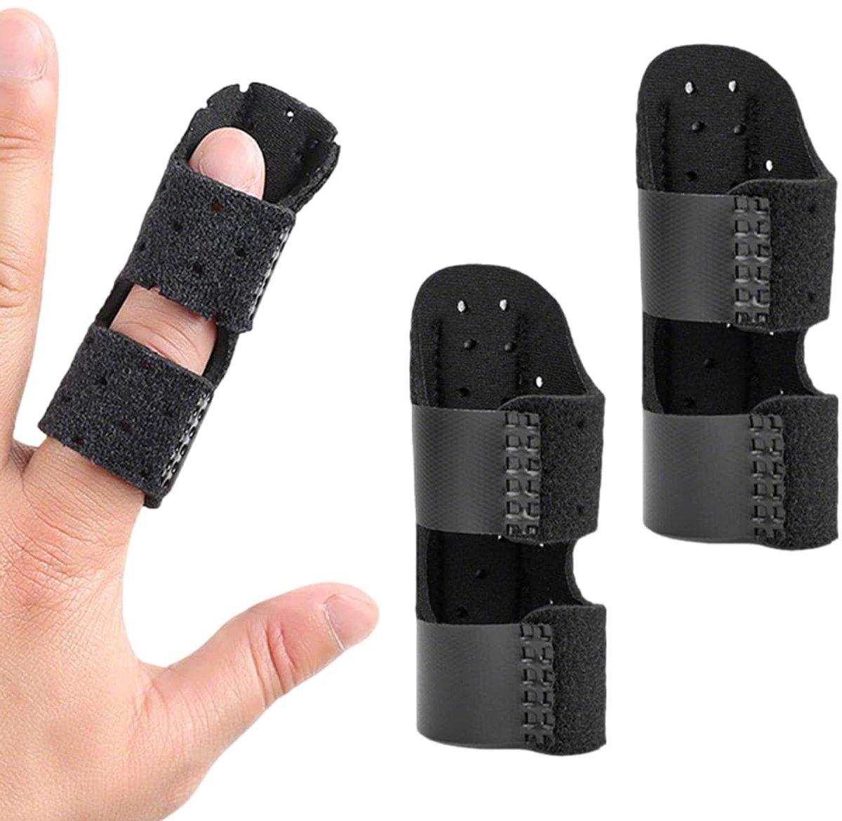 2 pieces adjustable and hypoallergenic finger splints for broken toes, sprain, hammer toes, arthritis and recovery - ShopVlot