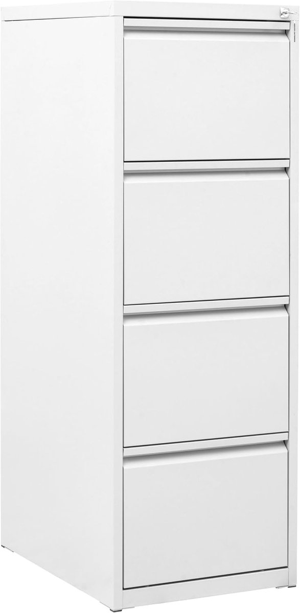 Metal file cabinet - with four drawers - white - ShopVlot