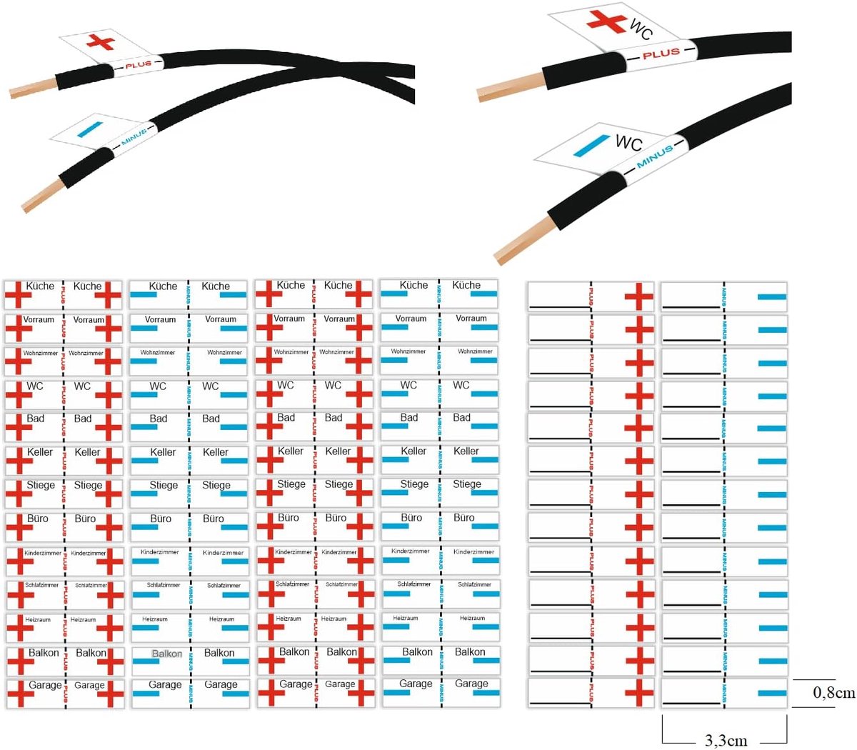 84pcs Cable Label Stickers, Power Cable and Fuse Box Labeling (RPw46) (1 Set Cable Kennezichnung Sticker) - ShopVlot