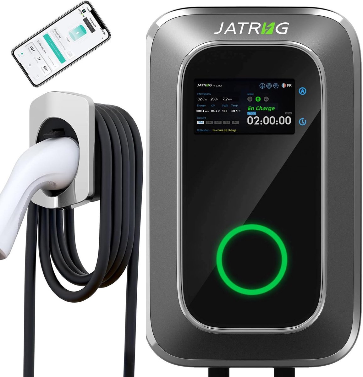 S1 Electric Vehicle Charging Station 7KW 8M 32A Single Phase IP66 Charging Station Type 2 IEC 62196-2 - ShopVlot
