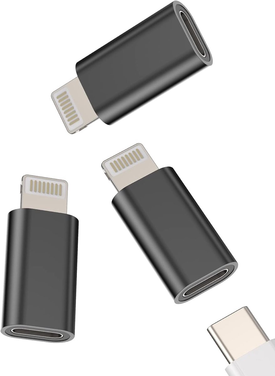 USB C Vrouwelijk naar Lightning Mannelijk Adapter voor Apple MFI Gecertificeerd (3 Pack) Type-C Oplader Kabel Port - ShopVlot