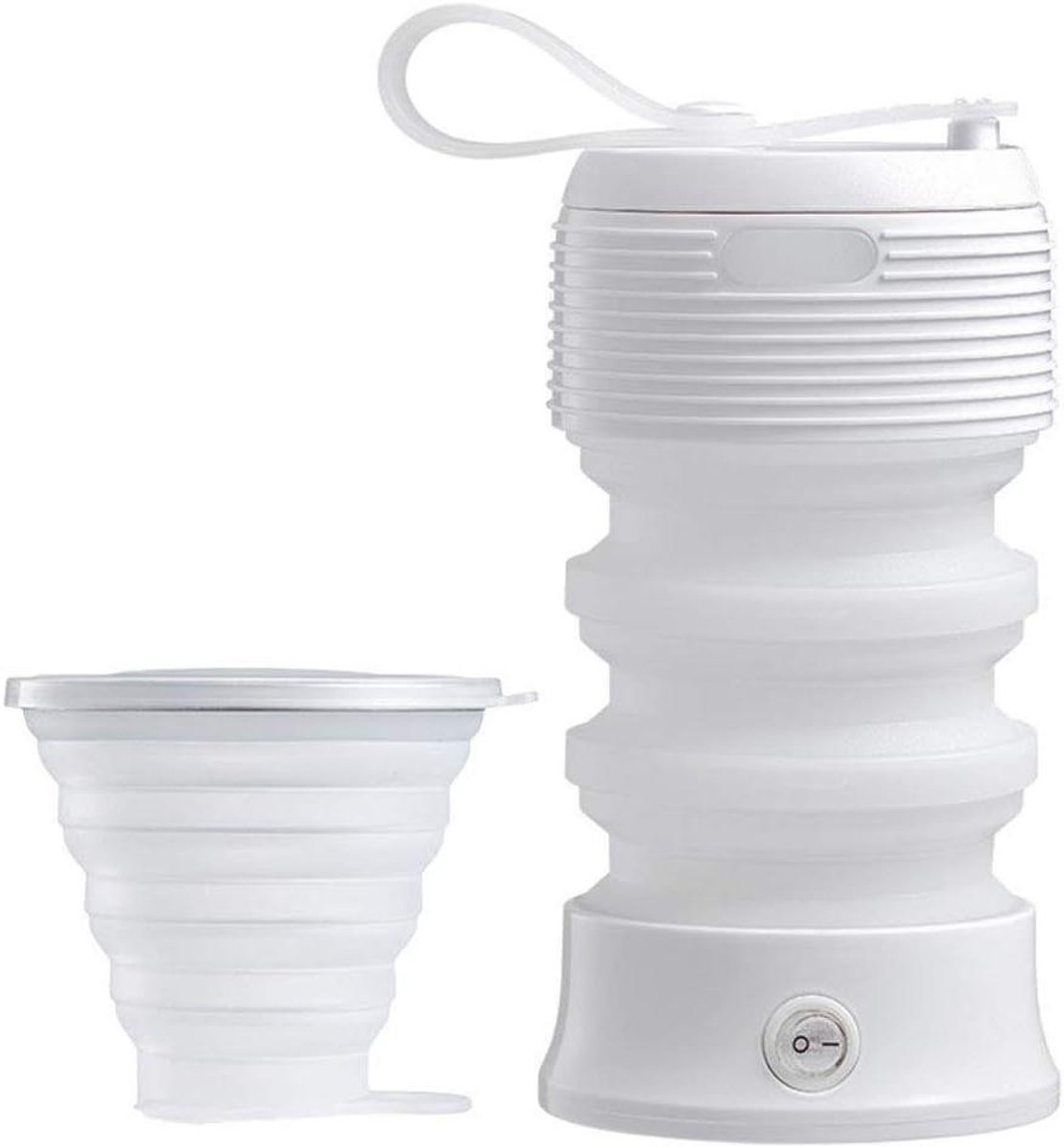 Opvouwbare Waterkoker - Reis Waterkoker Siliconen - Snel Water Koken - Dubbele Veiligheidsfunctie - 04L - Wit