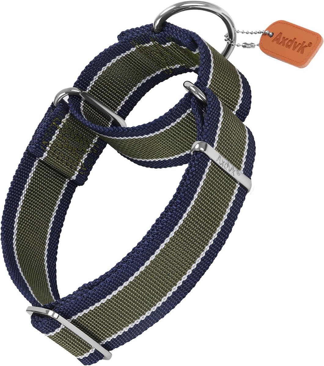 Martingale Dog Collar 1.5 Inch Wide 1600D Extra Strong Anti-Escape Nylon Dog Collar, Anti-Pull, Heavy Duty Collar with - ShopVlot