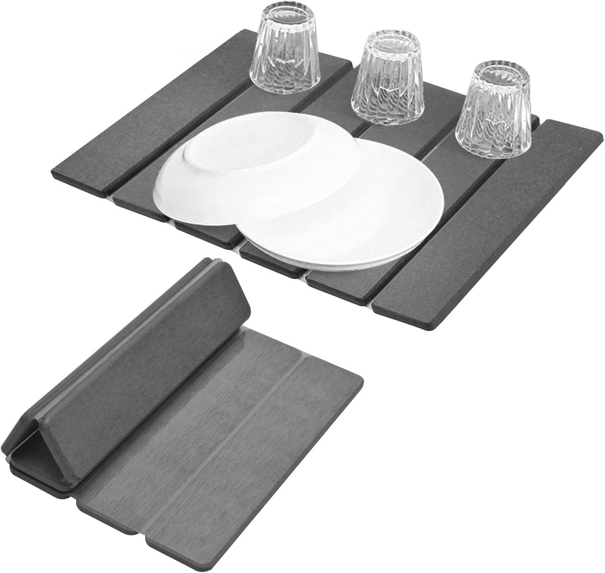 Afdruipmat servies, 40 x 30 cm, waterabsorberende kiezelgoer, mat keuken - ShopVlot
