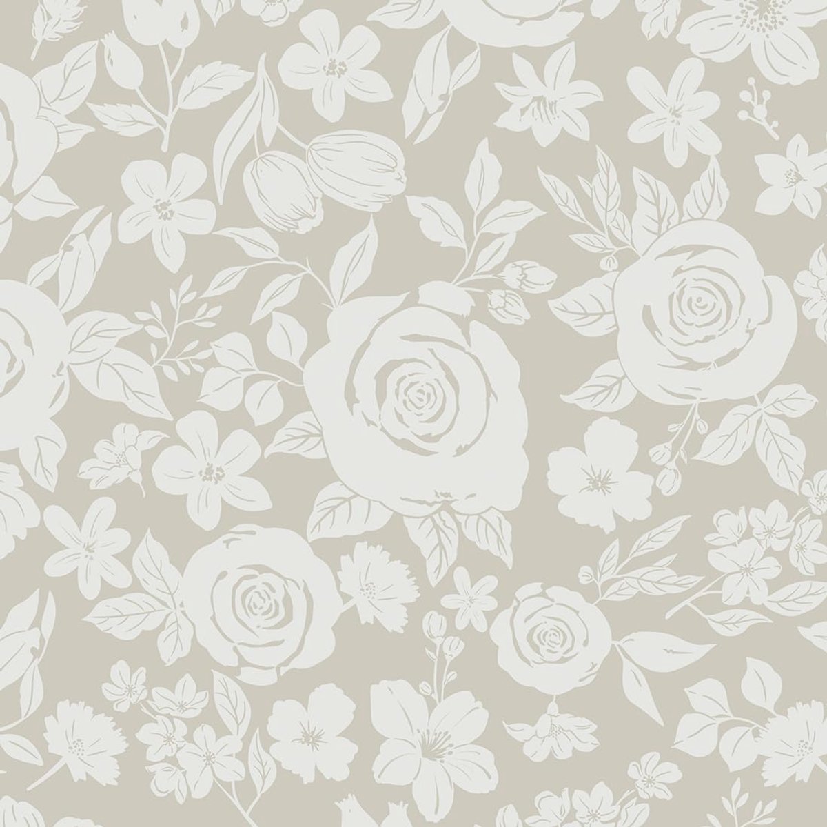 CiCiwind Zelfklevend behang, 44 cm x 10 m, wit, beige, bloemen, behang, waterdicht, plakfolie, vinyl, meubelfolie - ShopVlot