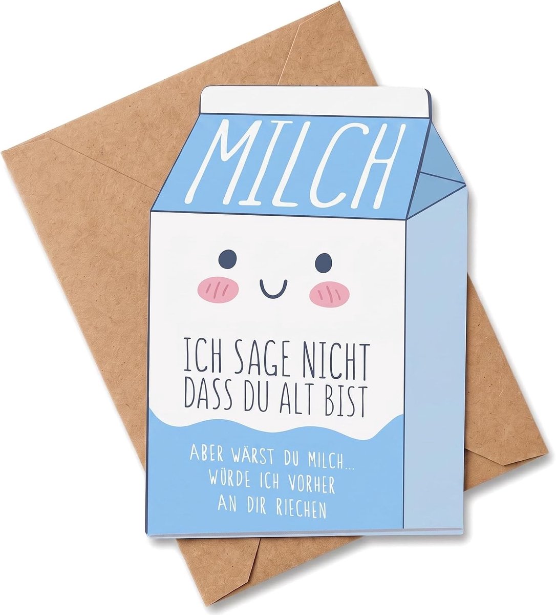 Verjaardagskaart vrouw, houten grappige kaart verjaardag, verjaardagskaart, grappige wenskaart, opvallende Happy - ShopVlot