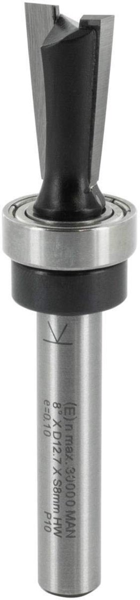 ENT 11704 Dovetail milling cutter, Carbide metal, Shank diameter (S) 8 mm, Fremameter (D) 12.7 mm, NL 19.05 mm, GL 74 - ShopVlot