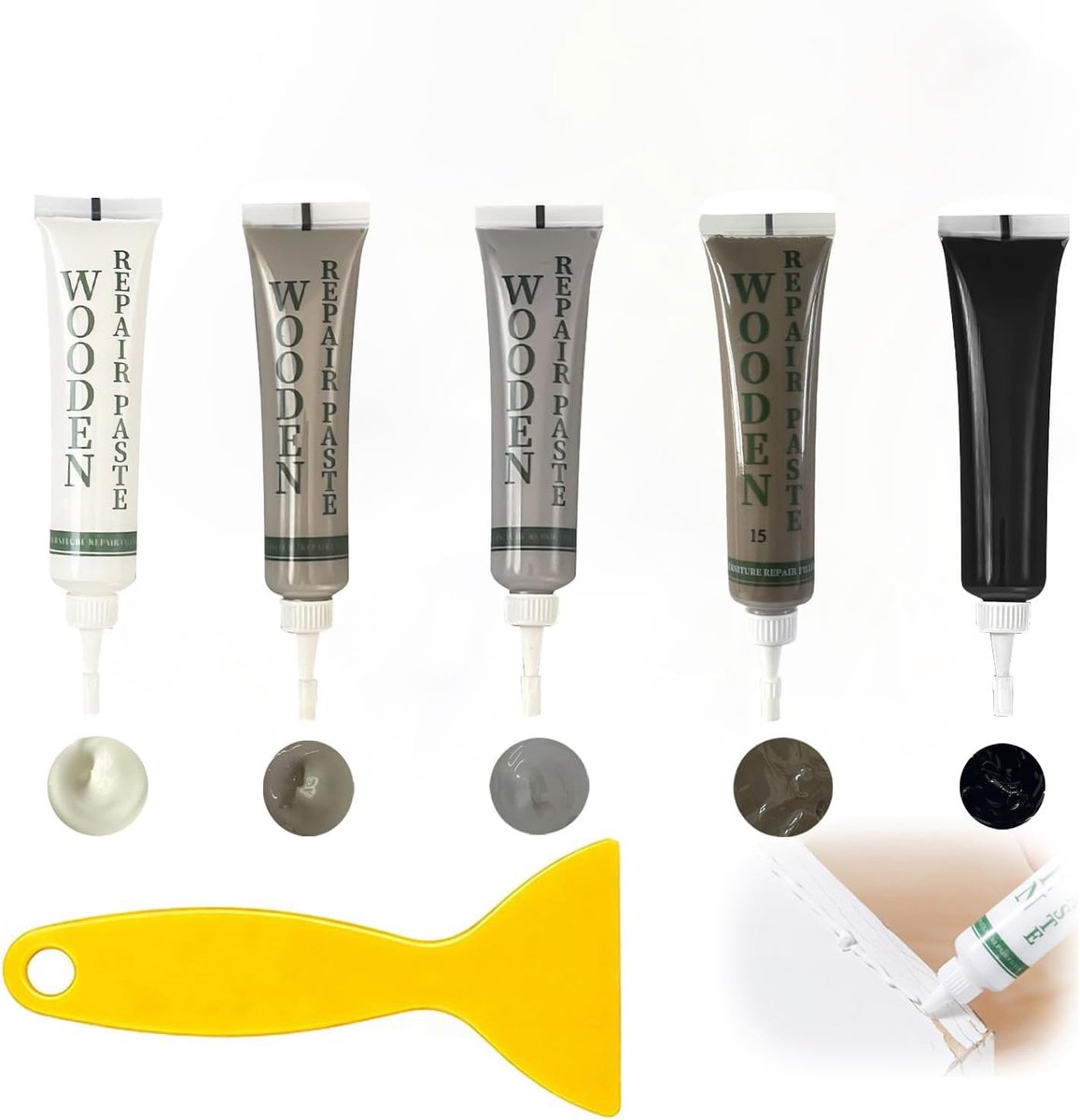 Laminate, Parquet and Wood Repair Kit, Wood Repair Kit for Scratches, Cracks, Holes for Wooden Cabinet, Floor, Door - ShopVlot