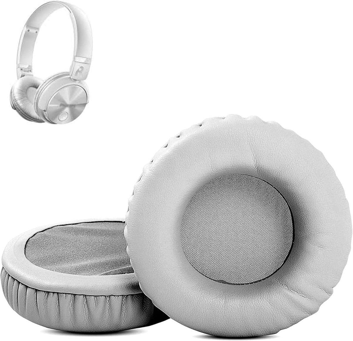 Ear Pads Compatible with Philips SHB3080 SHB 3080 Headphones Ear Pads Replacement Cushion (Genuine Leather/Memory Foam) - ShopVlot