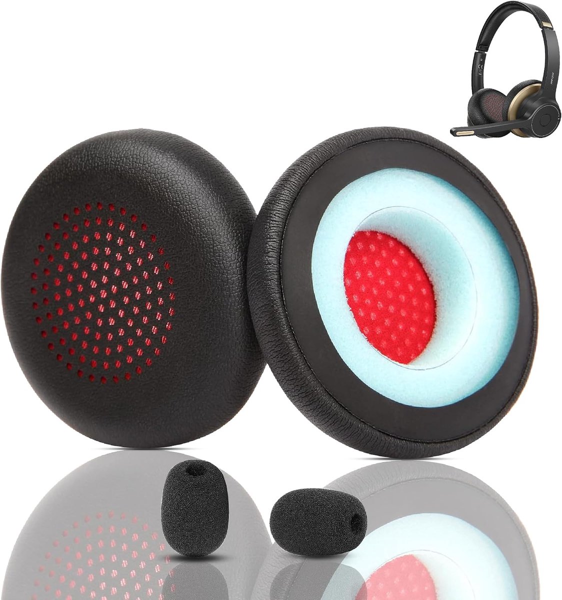 Ear Pads Compatible with MPOW HC6 HC5 Headphones Ear Pads Replacement Pillow (Protein Leather/Memory Foam) - ShopVlot