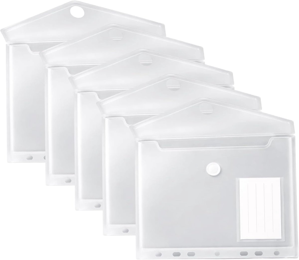 Pack of 5 A5 Document Compartments, A5 Document Folder, Clear Covers, Storage Document Bag, Folder, Suitable for - ShopVlot