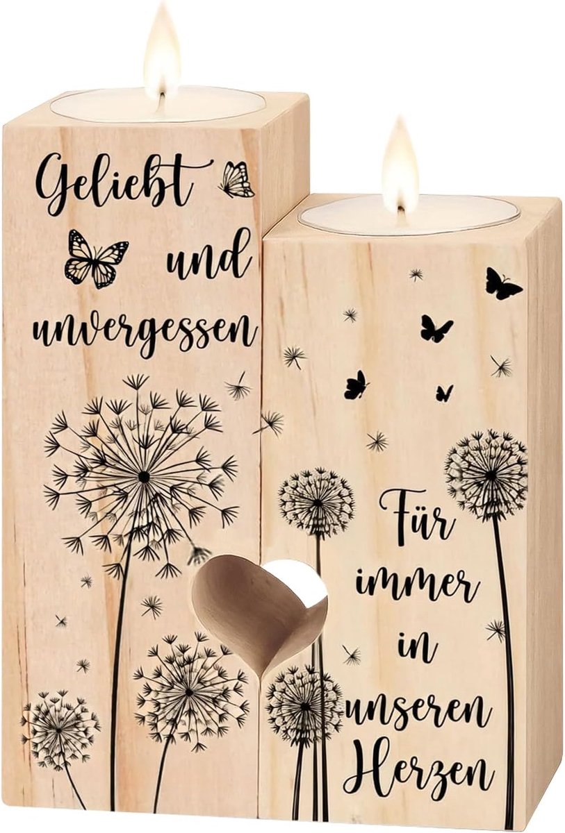 Rouwcadeau Memorial Kandelaar rouwkaarsen graf kaars begrafenis cadeau kandelaar uit hout rouwgeschenken voor - ShopVlot